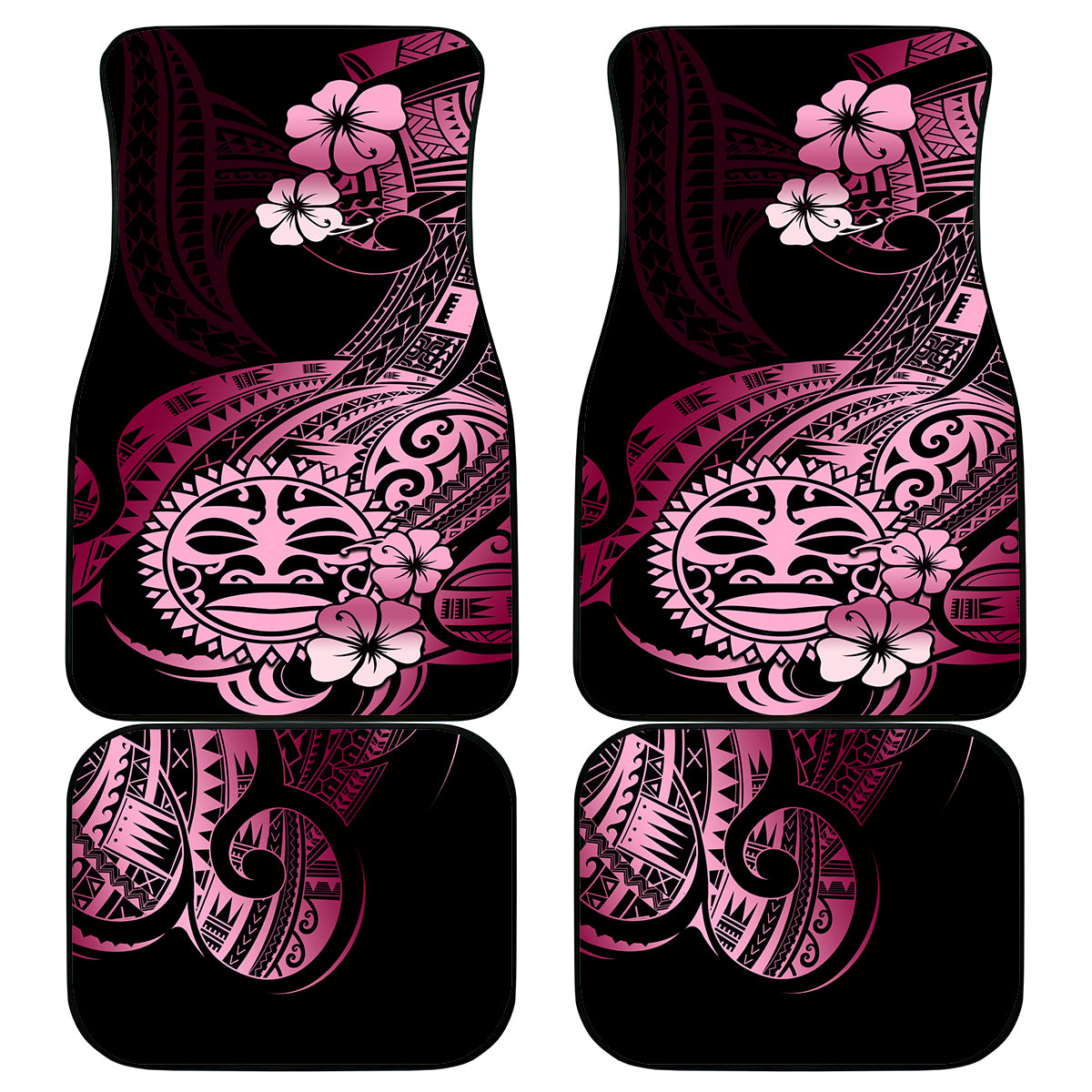 Aotearoa Kia Ora New Zealand Ta Moko Pink Version Car Mats LT01 Pink - Polynesian Pride