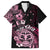 Aotearoa Kia Ora New Zealand Ta Moko Pink Version Family Matching Long Sleeve Bodycon Dress and Hawaiian Shirt LT01 Dad's Shirt - Short Sleeve Pink - Polynesian Pride