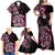 Aotearoa Kia Ora New Zealand Ta Moko Pink Version Family Matching Off Shoulder Maxi Dress and Hawaiian Shirt LT01 - Polynesian Pride