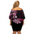 Aotearoa Kia Ora New Zealand Ta Moko Pink Version Family Matching Off Shoulder Short Dress and Hawaiian Shirt LT01 - Polynesian Pride