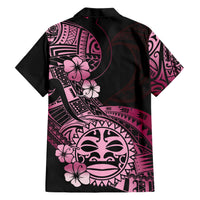 Aotearoa Kia Ora New Zealand Ta Moko Pink Version Family Matching Short Sleeve Bodycon Dress and Hawaiian Shirt LT01 - Polynesian Pride