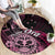 Aotearoa Kia Ora New Zealand Ta Moko Pink Version Round Carpet LT01 - Polynesian Pride