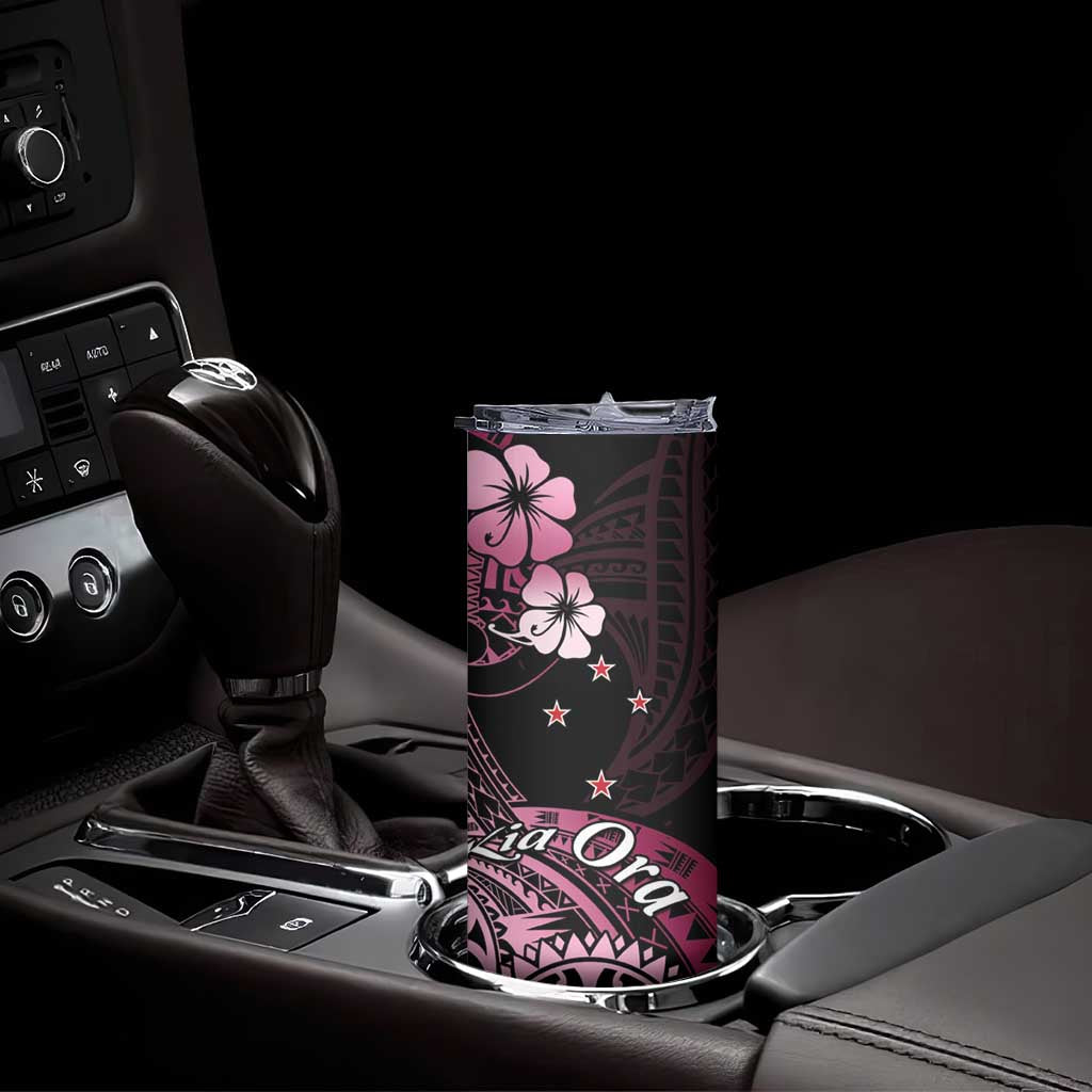 Aotearoa Kia Ora New Zealand Ta Moko Pink Version Skinny Tumbler