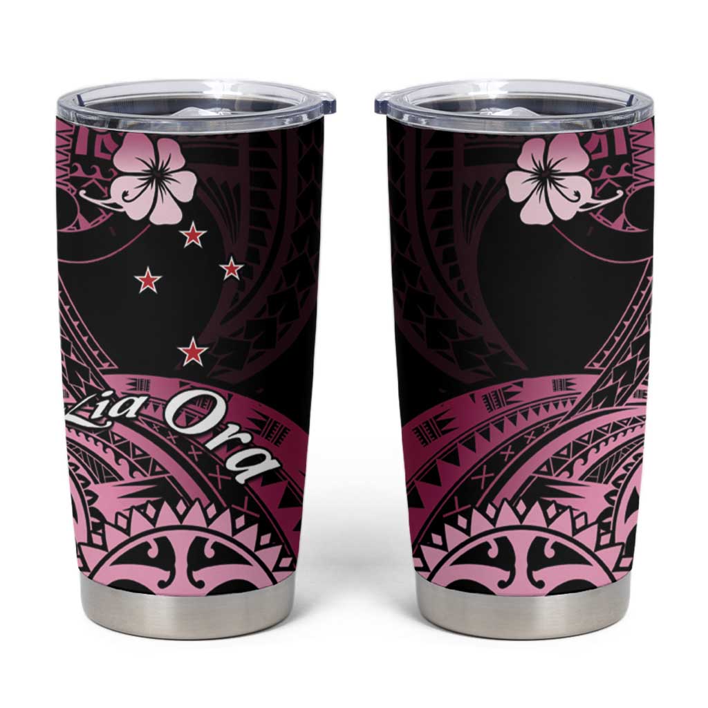 Aotearoa Kia Ora New Zealand Ta Moko Pink Version Tumbler Cup LT01 Pink - Polynesian Pride
