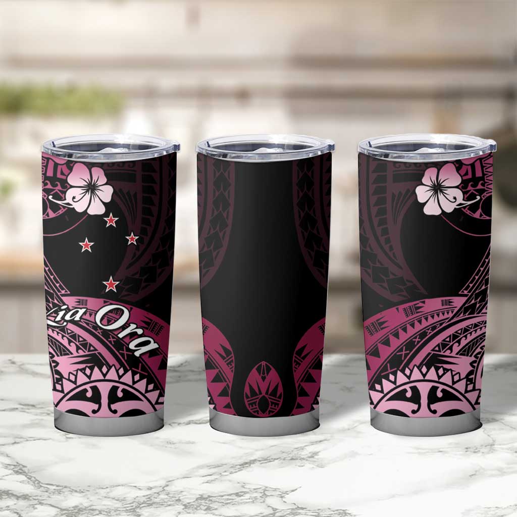 Aotearoa Kia Ora New Zealand Ta Moko Pink Version Tumbler Cup LT01 - Polynesian Pride