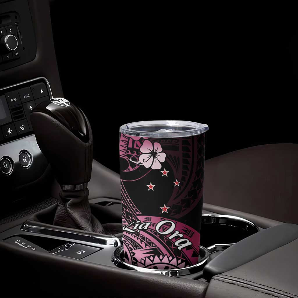 Aotearoa Kia Ora New Zealand Ta Moko Pink Version Tumbler Cup LT01 - Polynesian Pride