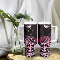 Aotearoa Kia Ora New Zealand Ta Moko Pink Version Tumbler With Handle LT01 - Polynesian Pride