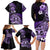 Aotearoa Kia Ora New Zealand Ta Moko Purple Version Family Matching Long Sleeve Bodycon Dress and Hawaiian Shirt LT01 - Polynesian Pride