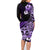 Aotearoa Kia Ora New Zealand Ta Moko Purple Version Family Matching Long Sleeve Bodycon Dress and Hawaiian Shirt LT01 - Polynesian Pride