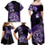 Aotearoa Kia Ora New Zealand Ta Moko Purple Version Family Matching Off Shoulder Maxi Dress and Hawaiian Shirt LT01 - Polynesian Pride