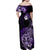 Aotearoa Kia Ora New Zealand Ta Moko Purple Version Family Matching Off Shoulder Maxi Dress and Hawaiian Shirt LT01 - Polynesian Pride