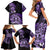 Aotearoa Kia Ora New Zealand Ta Moko Purple Version Family Matching Short Sleeve Bodycon Dress and Hawaiian Shirt LT01 - Polynesian Pride