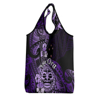 Aotearoa Kia Ora New Zealand Ta Moko Purple Version Grocery Bag LT01 - Polynesian Pride