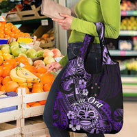 Aotearoa Kia Ora New Zealand Ta Moko Purple Version Grocery Bag LT01 - Polynesian Pride