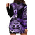 Aotearoa Kia Ora New Zealand Ta Moko Purple Version Hoodie Dress LT01 - Polynesian Pride