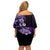 Aotearoa Kia Ora New Zealand Ta Moko Purple Version Off Shoulder Short Dress LT01 - Polynesian Pride