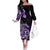 Aotearoa Kia Ora New Zealand Ta Moko Purple Version Off The Shoulder Long Sleeve Dress LT01 Women Purple - Polynesian Pride