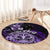 Aotearoa Kia Ora New Zealand Ta Moko Purple Version Round Carpet LT01 - Polynesian Pride