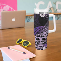Aotearoa Kia Ora New Zealand Ta Moko Purple Version Tumbler With Handle LT01 - Polynesian Pride