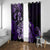 Aotearoa Kia Ora New Zealand Ta Moko Purple Version Window Curtain LT01 With Grommets Purple - Polynesian Pride