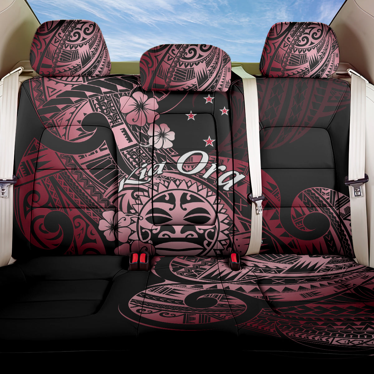 Aotearoa Kia Ora New Zealand Ta Moko Red Version Back Car Seat Cover LT01