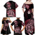 Aotearoa Kia Ora New Zealand Ta Moko Red Version Family Matching Off Shoulder Maxi Dress and Hawaiian Shirt LT01 - Polynesian Pride