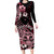 Aotearoa Kia Ora New Zealand Ta Moko Red Version Long Sleeve Bodycon Dress LT01 Long Dress Red - Polynesian Pride