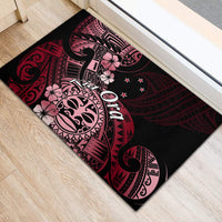 Aotearoa Kia Ora New Zealand Ta Moko Red Version Rubber Doormat LT01 - Polynesian Pride
