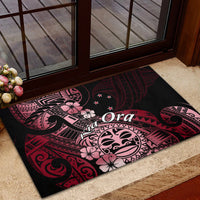 Aotearoa Kia Ora New Zealand Ta Moko Red Version Rubber Doormat LT01 - Polynesian Pride