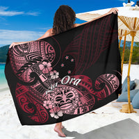 Aotearoa Kia Ora New Zealand Ta Moko Red Version Sarong LT01 One Size 44 x 66 inches Red - Polynesian Pride