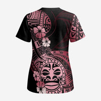 Aotearoa Kia Ora New Zealand Ta Moko Red Version Scrub Top LT01 - Polynesian Pride