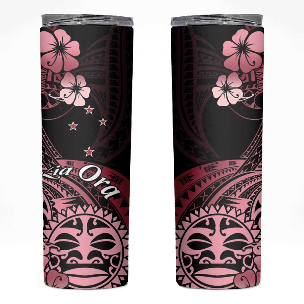 Aotearoa Kia Ora New Zealand Ta Moko Red Version Skinny Tumbler