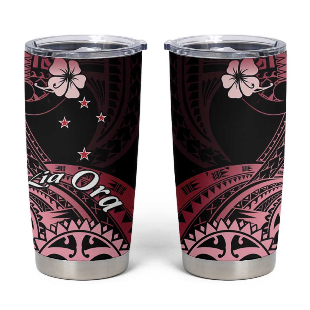 Aotearoa Kia Ora New Zealand Ta Moko Red Version Tumbler Cup LT01 Red - Polynesian Pride