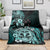 Aotearoa Kia Ora New Zealand Ta Moko Turquoise Version Blanket LT01 - Polynesian Pride