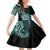 Aotearoa Kia Ora New Zealand Ta Moko Turquoise Version Kid Short Sleeve Dress LT01 KID Turquoise - Polynesian Pride