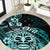 Aotearoa Kia Ora New Zealand Ta Moko Turquoise Version Round Carpet LT01 Turquoise - Polynesian Pride