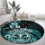 Aotearoa Kia Ora New Zealand Ta Moko Turquoise Version Round Carpet LT01 - Polynesian Pride