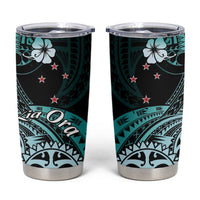 Aotearoa Kia Ora New Zealand Ta Moko Turquoise Version Tumbler Cup LT01 Turquoise - Polynesian Pride