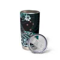 Aotearoa Kia Ora New Zealand Ta Moko Turquoise Version Tumbler Cup LT01 - Polynesian Pride