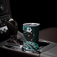 Aotearoa Kia Ora New Zealand Ta Moko Turquoise Version Tumbler Cup LT01 - Polynesian Pride