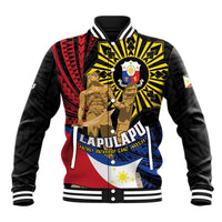 Personalized Lapulapu The First Filipino Hero Baseball Jacket Polynesian Pattern LT01 Unisex Black - Polynesian Pride