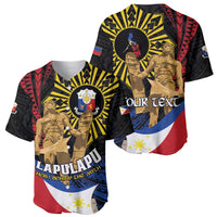 Personalized Lapulapu The First Filipino Hero Baseball Jersey Polynesian Pattern