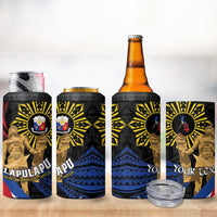 Personalized Lapulapu The First Filipino Hero 4 in 1 Can Cooler Tumbler Polynesian Pattern LT01 - Polynesian Pride