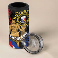 Personalized Lapulapu The First Filipino Hero 4 in 1 Can Cooler Tumbler Polynesian Pattern LT01 - Polynesian Pride