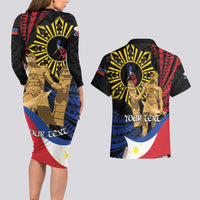Personalized Lapulapu The First Filipino Hero Couples Matching Long Sleeve Bodycon Dress and Hawaiian Shirt Polynesian Pattern LT01 - Polynesian Pride