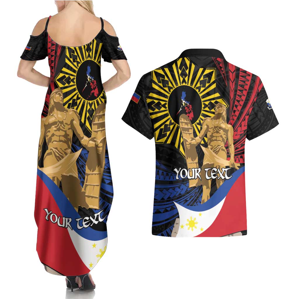 Personalized Lapulapu The First Filipino Hero Couples Matching Summer Maxi Dress and Hawaiian Shirt Polynesian Pattern LT01 - Polynesian Pride