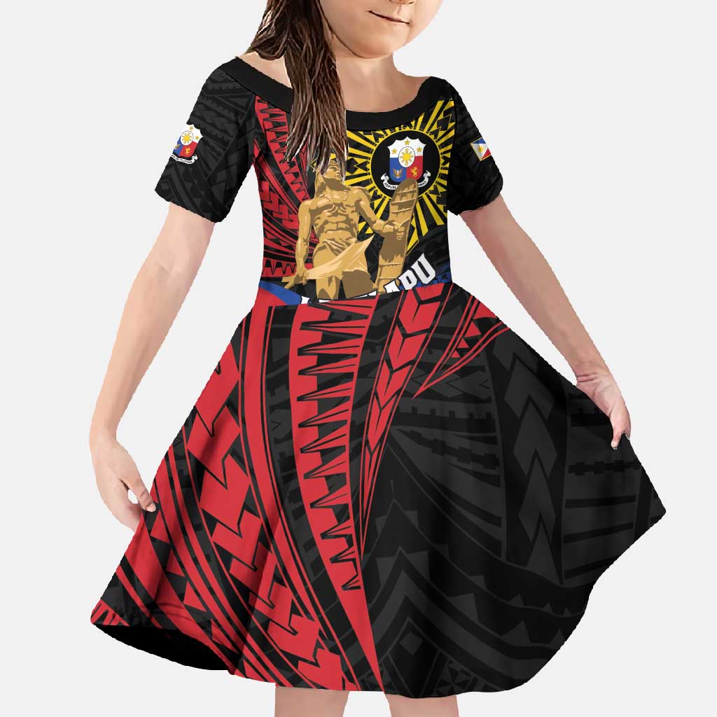 Personalized Lapulapu The First Filipino Hero Family Matching Short Sleeve Bodycon Dress and Hawaiian Shirt Polynesian Pattern