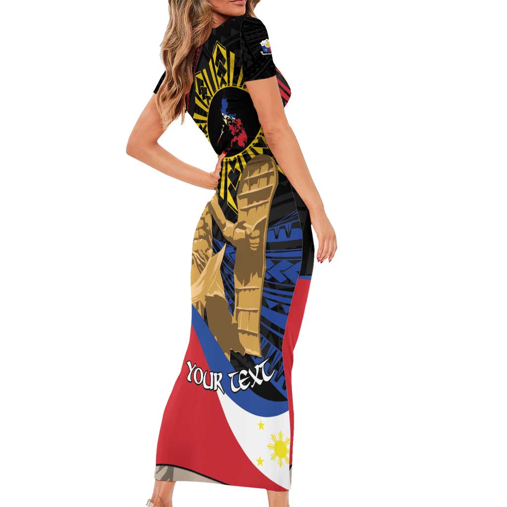 Personalized Lapulapu The First Filipino Hero Family Matching Short Sleeve Bodycon Dress and Hawaiian Shirt Polynesian Pattern
