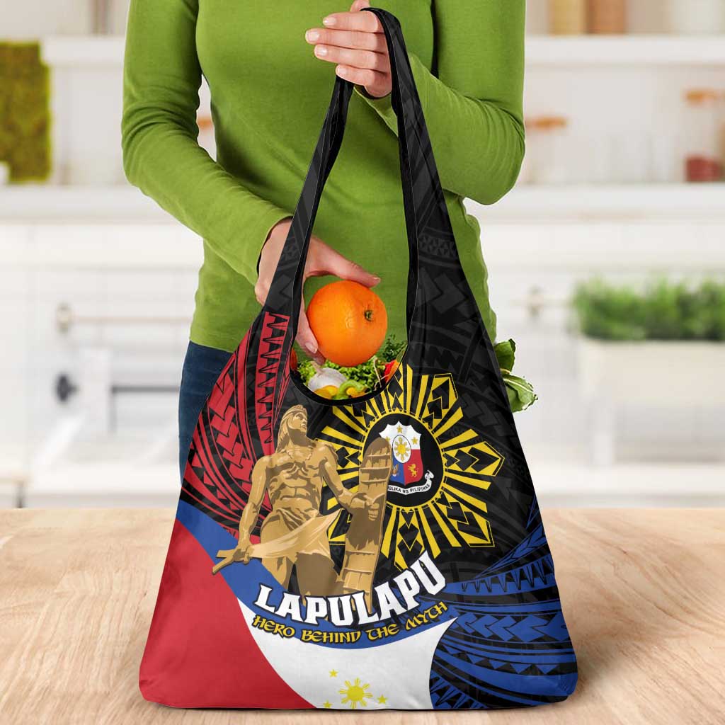 Lapulapu The First Filipino Hero Grocery Bag Polynesian Pattern LT01 - Polynesian Pride