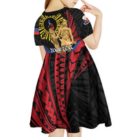 Personalized Lapulapu The First Filipino Hero Kid Short Sleeve Dress Polynesian Pattern